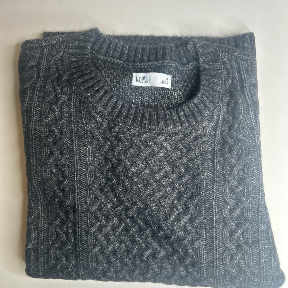 NWT Croft & barrow Cozy Sweater. Gray, Sz. S - Picture 4 of 6